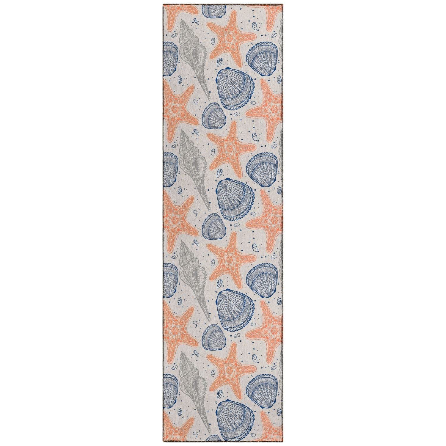 Seabreeze Sz4 Beige Coastal Rug Runner 2' 3" X 7 ' 6"