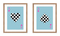Poster Master 2-Piece Minimalist Poster - Retro Trendy Print - Ace of Hearts, Ace of Spades, Lucky You, Checkered - Gift for Art