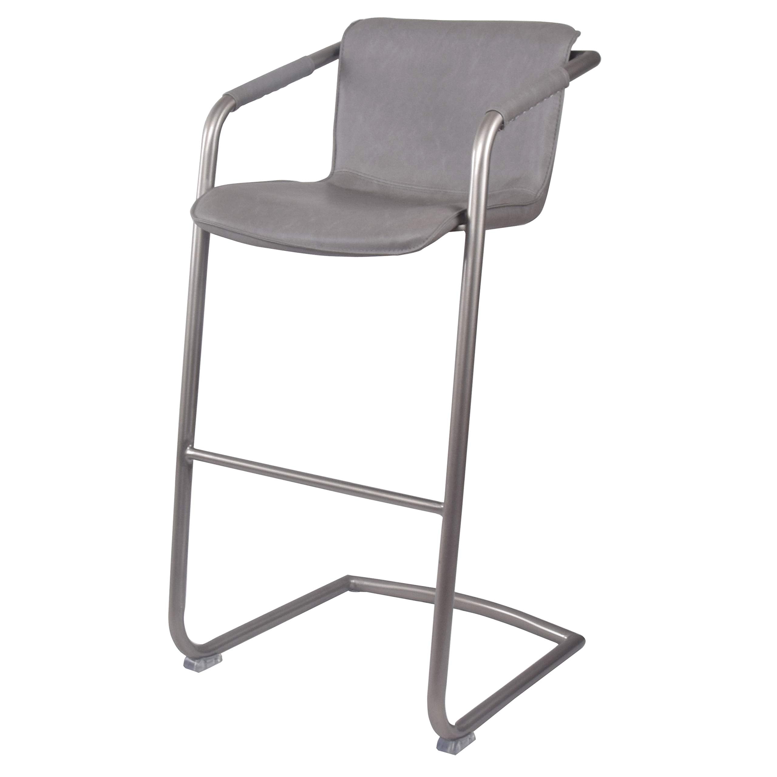 New Pacific Direct Indy Pu Leather Bar Stool,Set Of 2 Furniture Gray