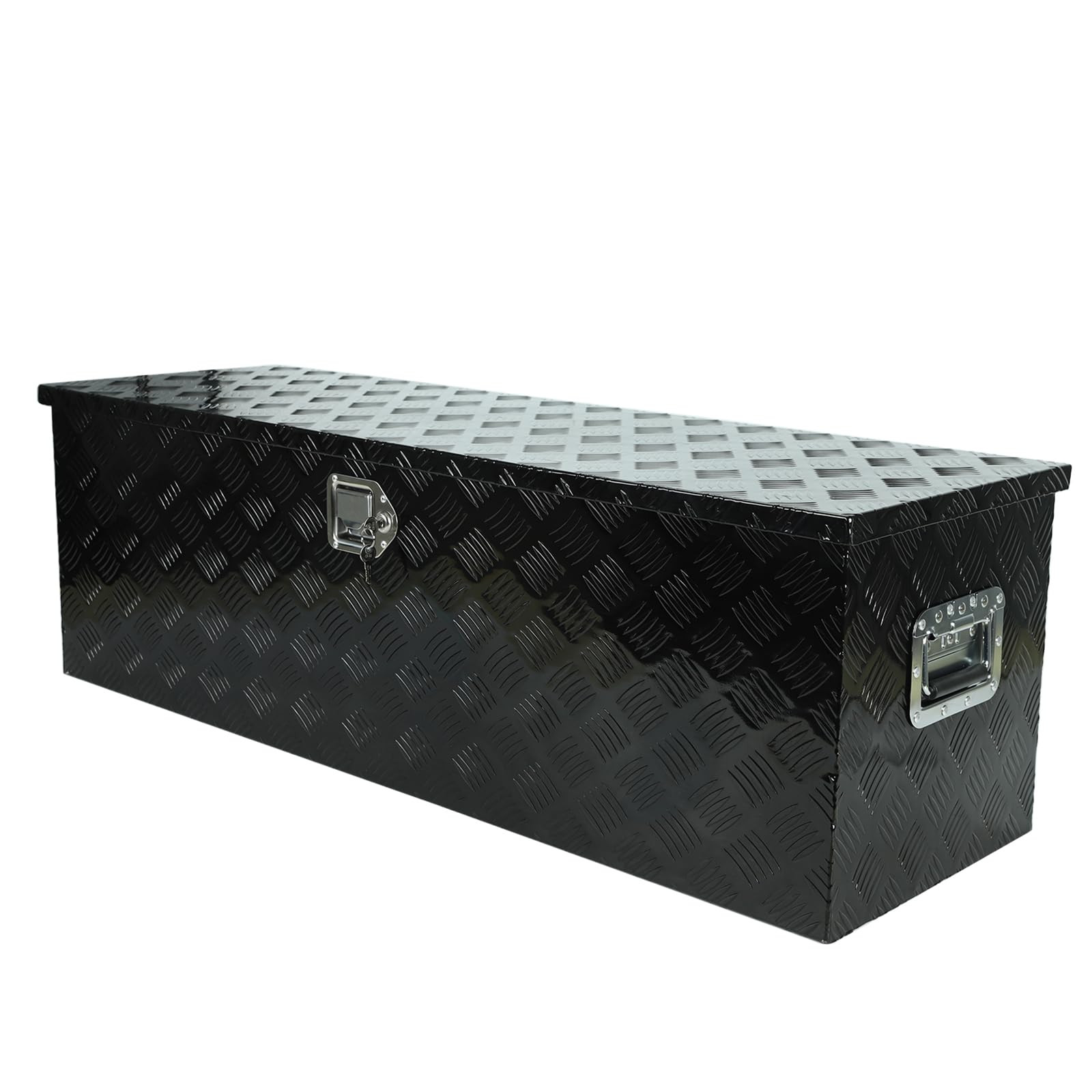 Confote 48 ' Heavy Duty Aluminum Stripes Plated Tool Box Pick Up Truck Bed Rv Trailer Toolbox Waterproof Square Storage Organiz