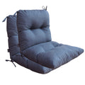 Bossima Outdoor Indoor High Back Chair Tufted Thick Cushions Comfort Replacement Patio Seating Cushions Set Of 2 Denim Blue