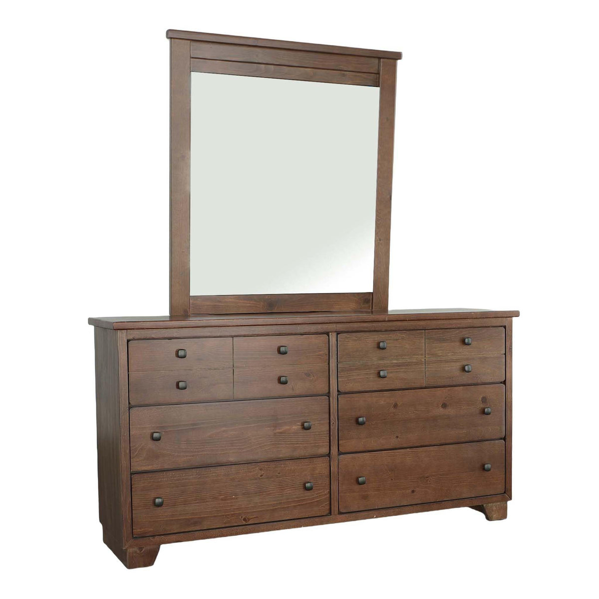 Progressive Furniture Diego Dresser With Mirror, Espresso Pine