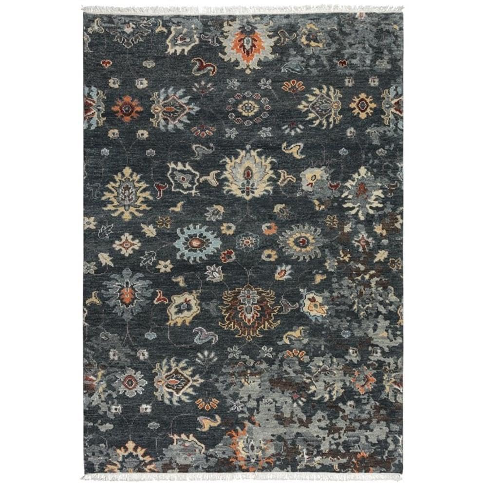 Muse 8' X 10' Abstract Charcoal/Black/Blue/Red/Yellow Hand Knotted Area Rug