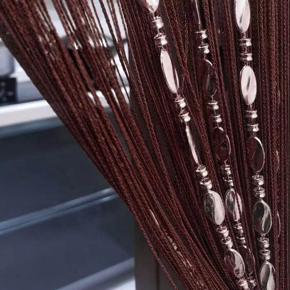 Ave Split 100Cmx200Cm Decorative Door String Curtain Beads Wall Panel Fringe Window Room Divider Blind For Wedding Coffee House