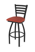 410 Jackie 36 Swivel Bar Stool with Black Wrinkle Finish and Graph Poppy Seat