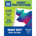 Samsill 50 Pack Heavy Duty Sheet Protectors, Non-Glare, 8.5X11 Inch Page Protectors For 3 Ring Binder, Letter Size Protectors Wi