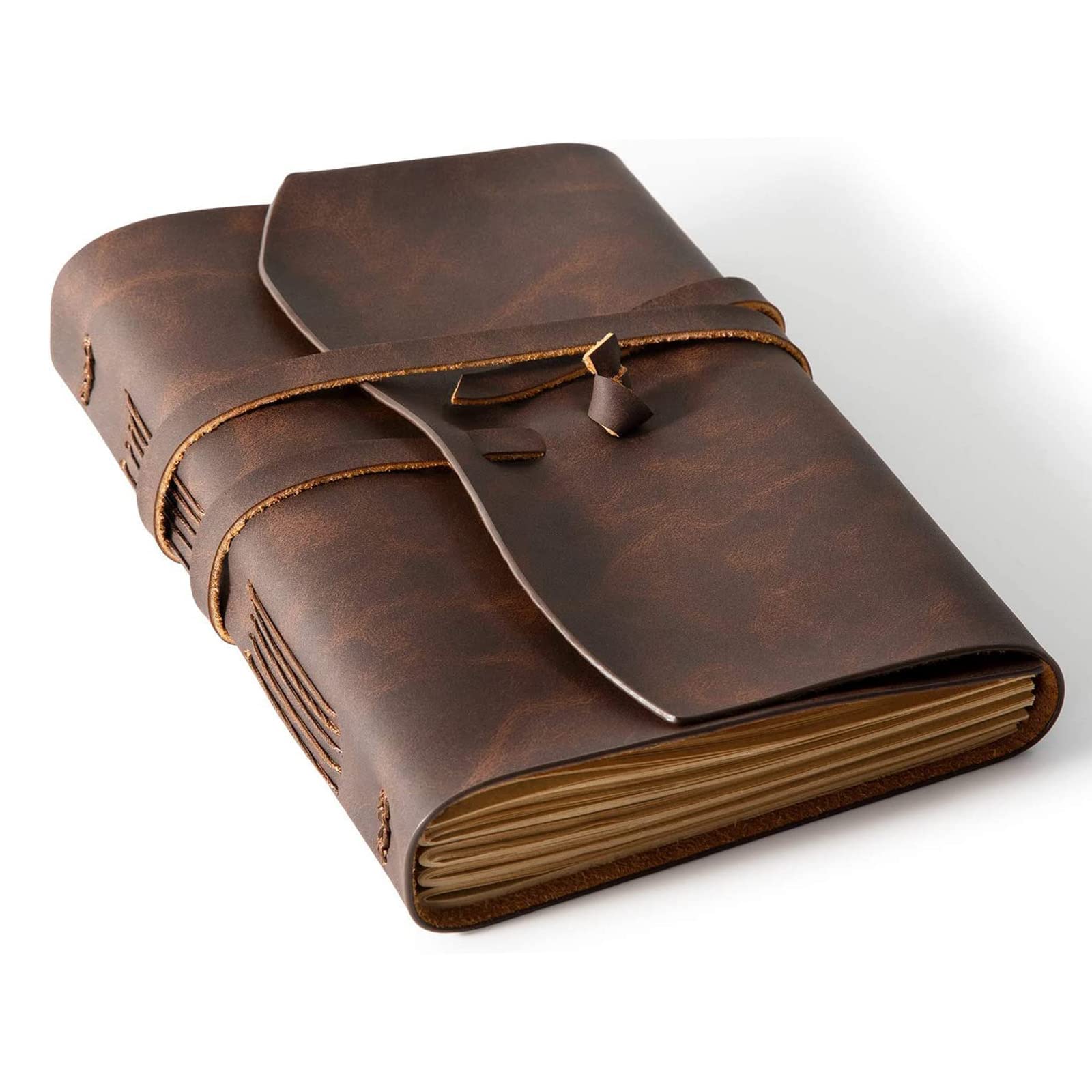Riliho Leather Journal Notebook - Genuine Leather Journals For Writing 260 Pages 5X7.1 Inches Vintage Journal For Man And Women