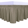 Purefit Wrap Around Ruffled Bed Skirt With Adjustable Elastic Belt - 22 Inch Drop Easy To Put On, Wrinkle Free Bedskirt Dust Ruffles, Bed Frame Cover For Twin,Twin Xl And Full Size Beds, Sand