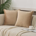 Jiahannha Velvet Khaki Throw Pillow Covers Pack Of 2 Spring Decorative Soft For Couch Sofa Bed Livingroom Office 20  20 Inches