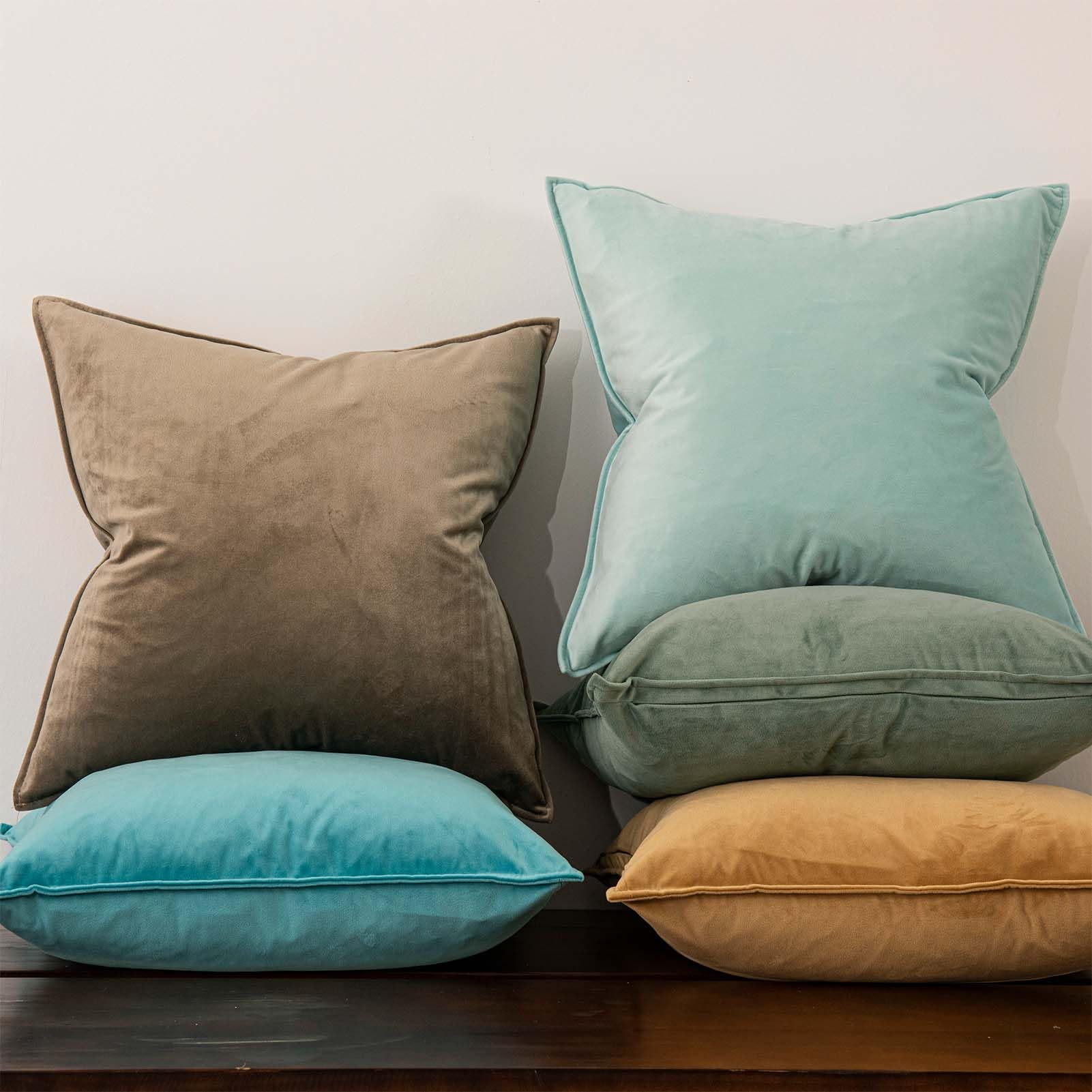 Juspurbet Stone Decorative Velvet Throw Pillow Covers 22X22 Inch Set Of 2,Broadside Soft Cushion Case With Invisible Zipper For