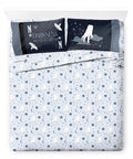 Jay Franco Wednesday Addams Full Size Sheet Set  Super Soft Kids 4 Piece Bedding Set  Moon and Stars Microfiber Sheets Include