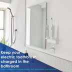 Oaprire Electric Toothbrush Holder For Bathroom, 2 Pack Acrylic Electric Toothbrush Holder Wall Mounted Come With Cable Organize