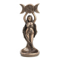 Veronese Design 8 1/2 Inch Tall Triple Moon Goddess Hecate Tealight Candle Holder Resin Statue Bronze Finish