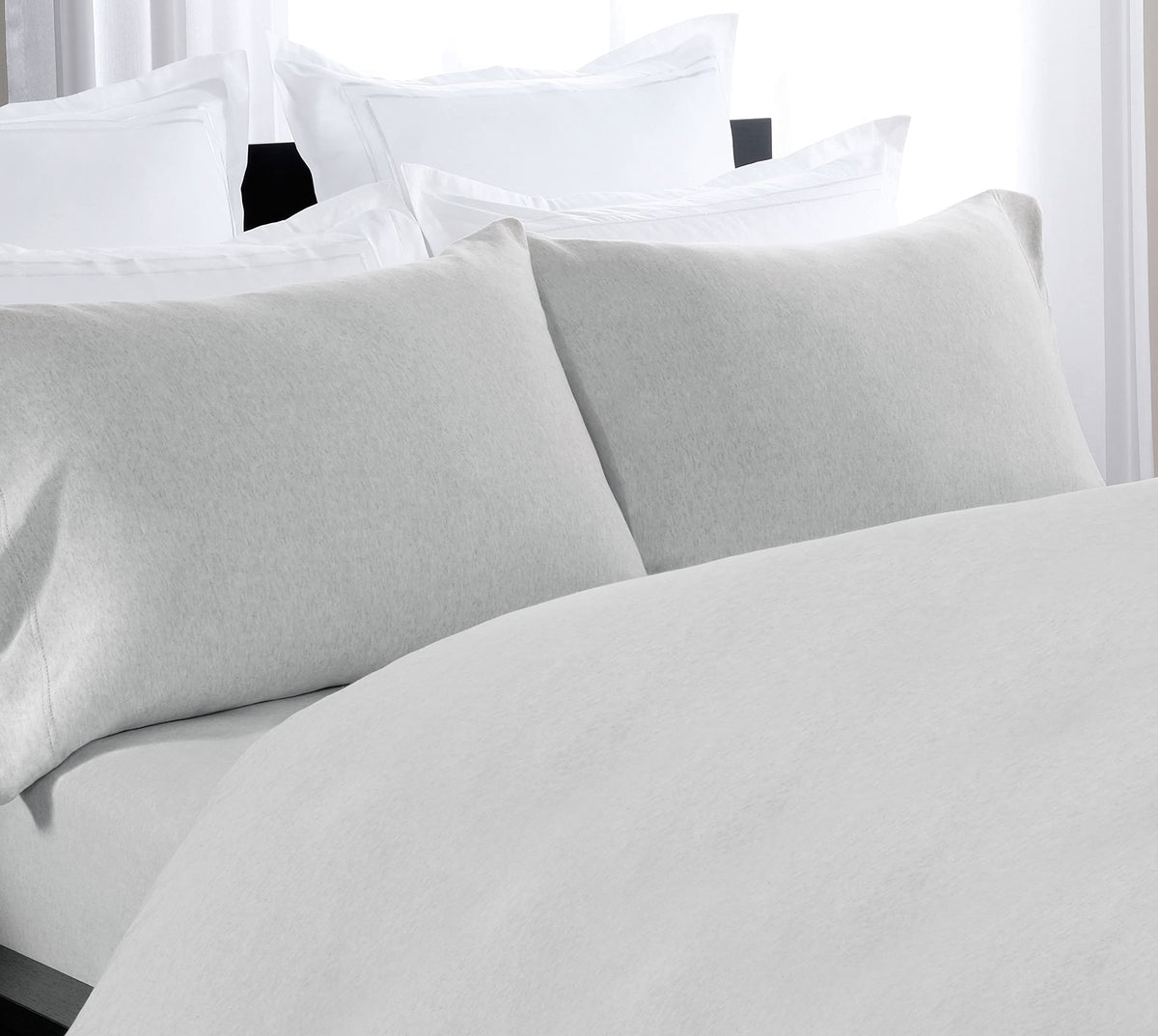 Briarwood Home Heather Jersey Sheet Set 3Pc Heather Bedding Set 100% Pure Cotton Bed Sheet Set Breathable Deep Pocket Easy Fit C