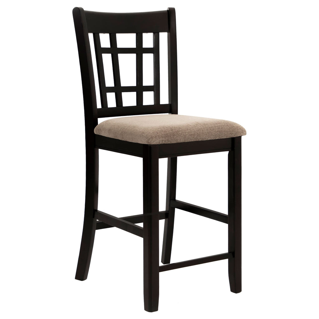 LAVON Lattice Back Counter Stools Tan and Espresso (Set of 2) 105279