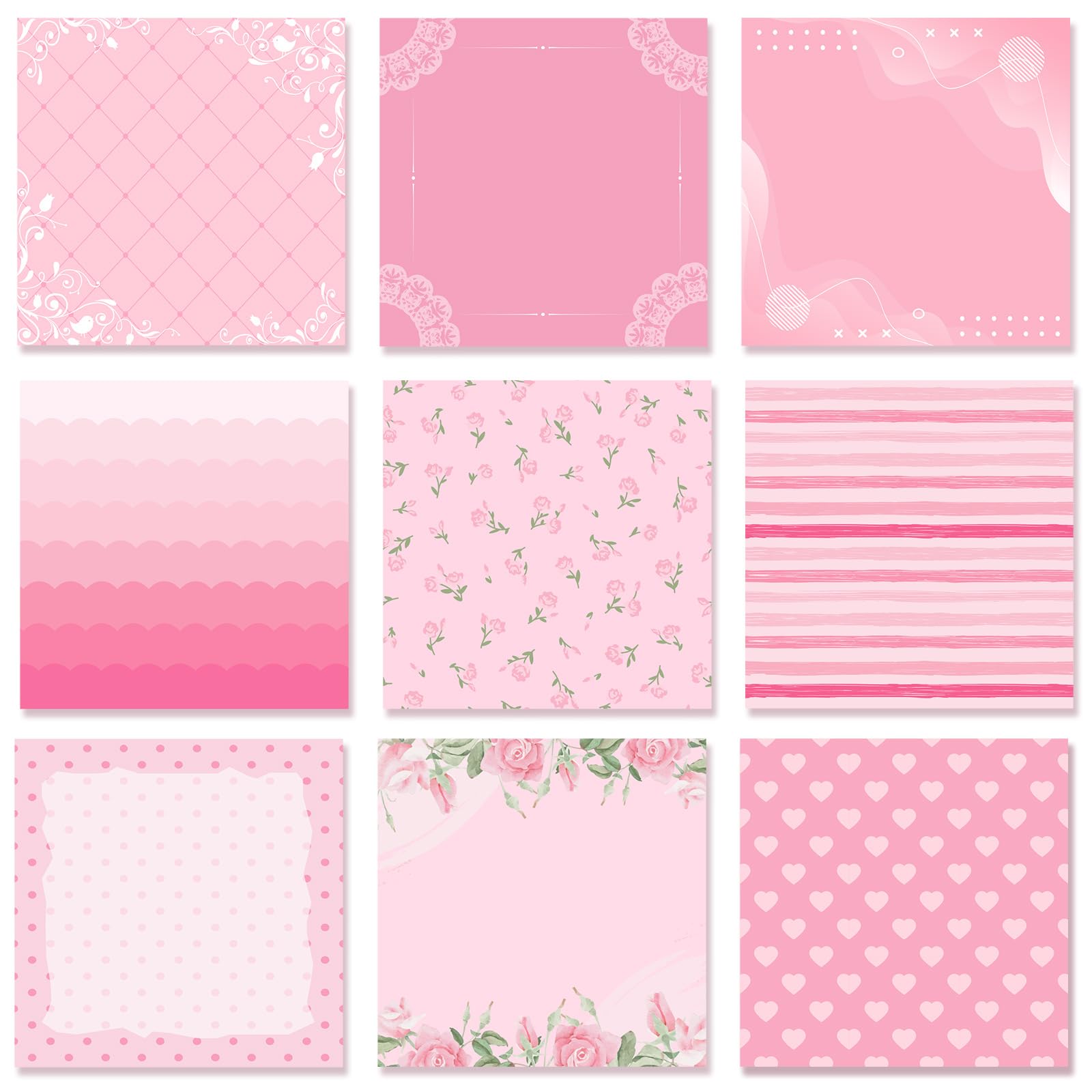 Saypacck 9 Pcs Aesthetic Sticky Notes Cute Pastel Self Stick Notepads Easy to Post Desk Supplies for Home Office Decor School Ac