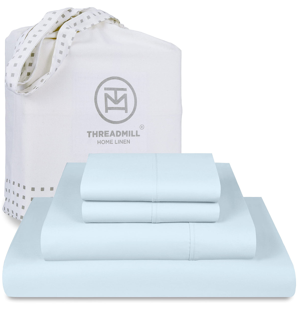 Threadmill Luxury 800 Thread Count California King 100% Cotton Sheets - Light Blue Sateen Weave Bed-Sheets, Better Than Egyptian