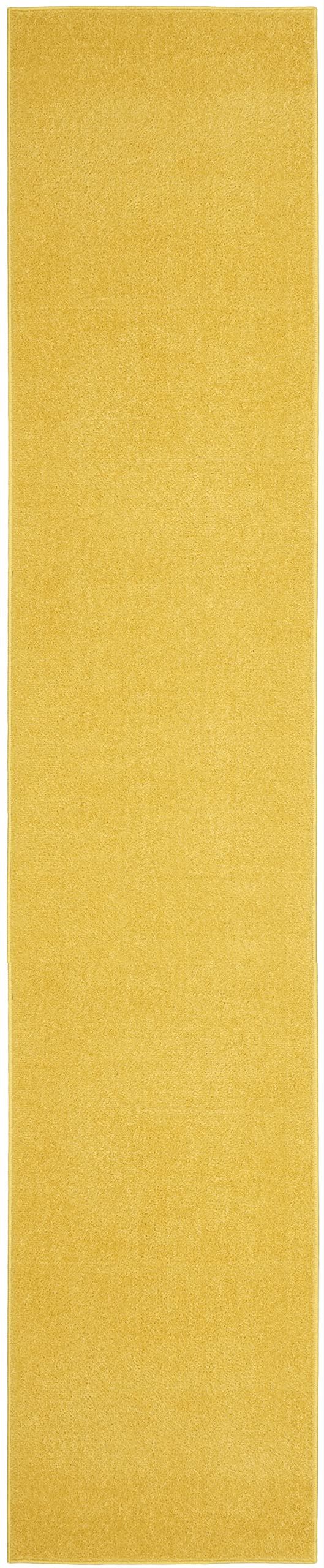 Nourison Essentials Solid Indoor/Outdoor Yellow 2'2' X 20 Area Rug, Easy Cleaning, Non Shedding, Bed Room, Living Room, Dining Room, Deck, Patio, Backyard (2X20)