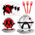 96 Pcs Karate Party Supplies Paper Plates Napkins Karate Themed Party Birthday Decorations Favors for Boys & Girls Birthday Serv