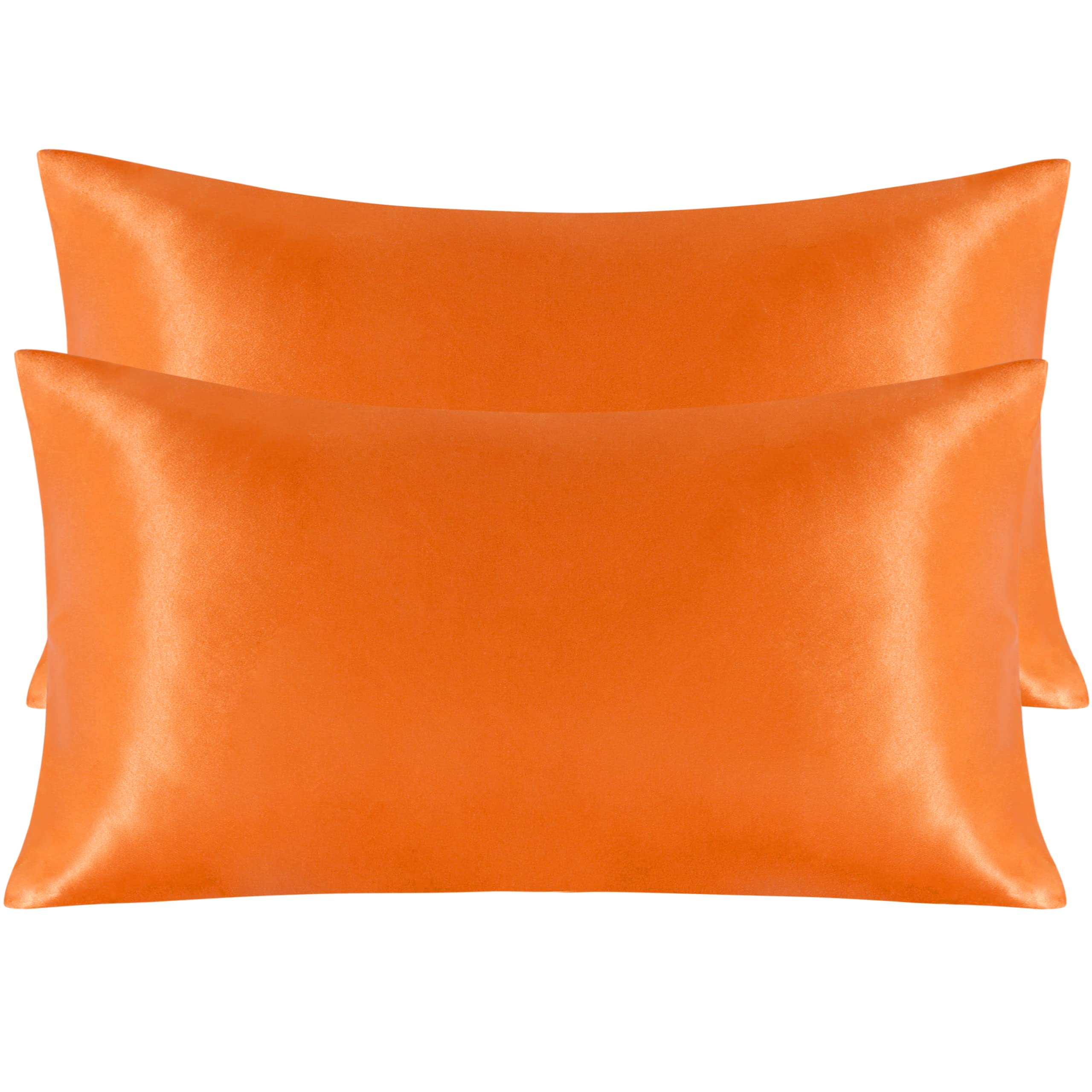 Ntbay 2 Pack Satin King Pillowcases For Hair And Skin, Luxurious And Silky Pillow Cases With Envelope Closure, 20X40 Inches, Ora
