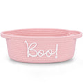 Reallnaive Boo Basket, Halloween Woven Gift Basket,Pink,12 x 8 Inch