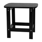 Flash Furniture Charlestown Tiered Commercial Poly Resin Adirondack Side Table - Black - All-Weather - Indoor/Outdoor