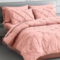 Maple&Stone Twin Comforter Set, 5 Pieces Twin Bedding Sets, Pinch Pleat Bed In A Bag Twin With Comforter, Sheets, Pillowcase & S