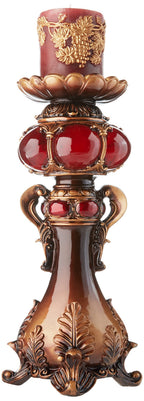 Ok Lighting Candleholder, 16.0", Burgundy