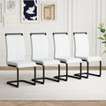 AZmac Modern Leather Dining Chairs Set of 4,Armless Kitchen Chairs,Dining Room Chair with Upholstered Padded Seat and Sturdy Chr
