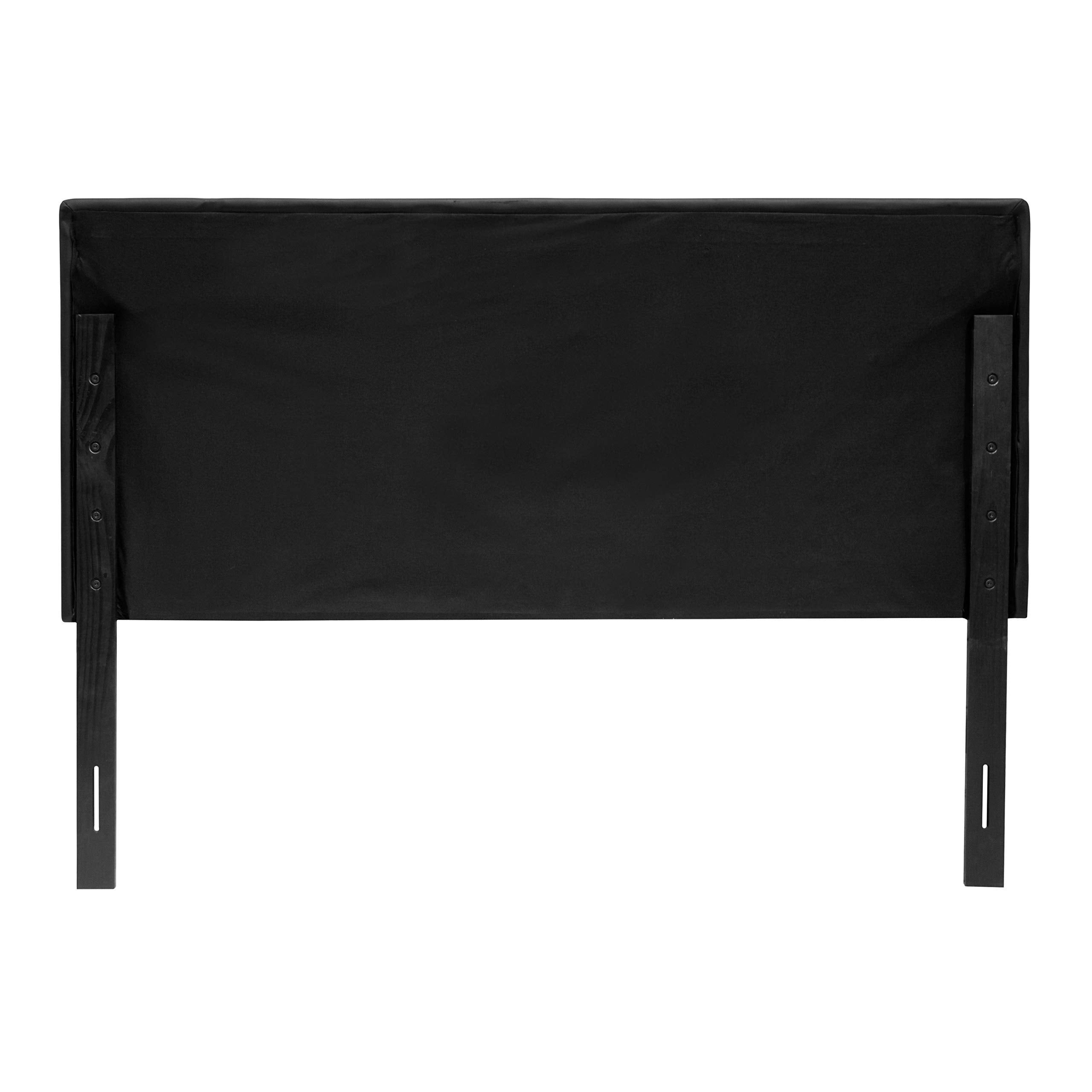 Best Master Furniture Hope Tufted Vinyl Upholstered Headboard, Queen/Full, Black