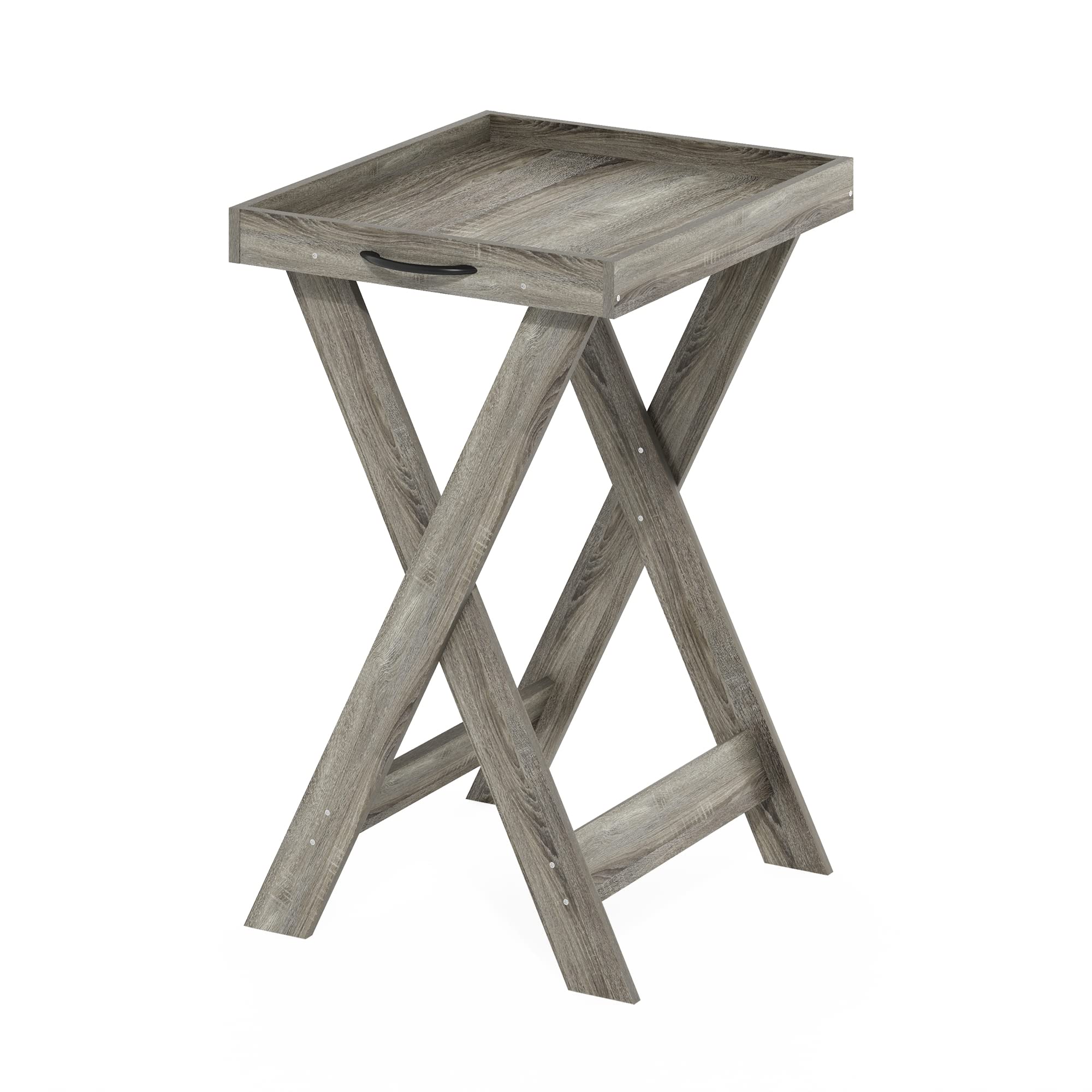 Furinno Classic Tray Table with Removable Tray, French Oak