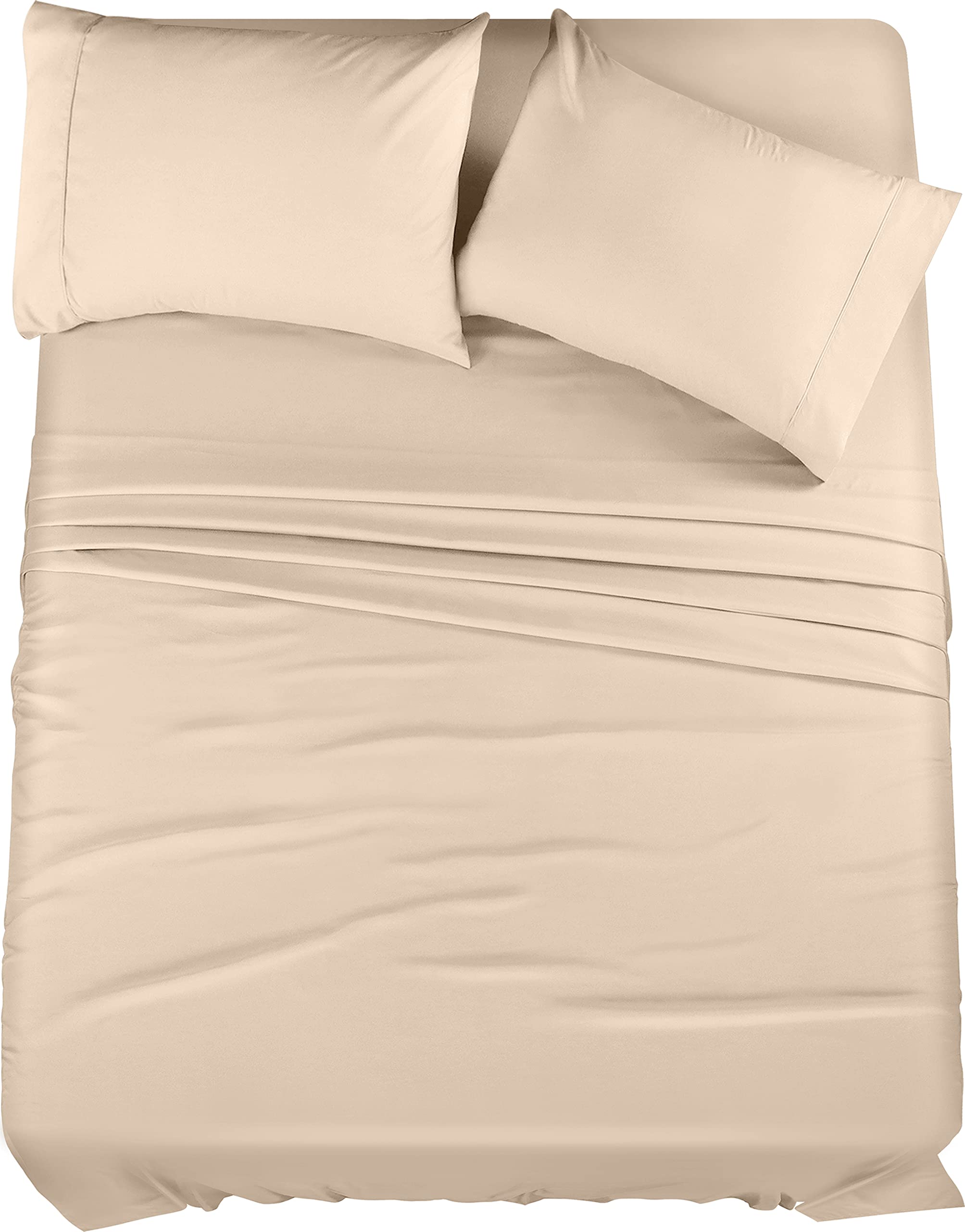 Utopia Bedding Full Bed Sheets Set - 4 Piece Bedding - Brushed Microfiber - Shrinkage And Fade Resistant - Easy Care (Full, Beig