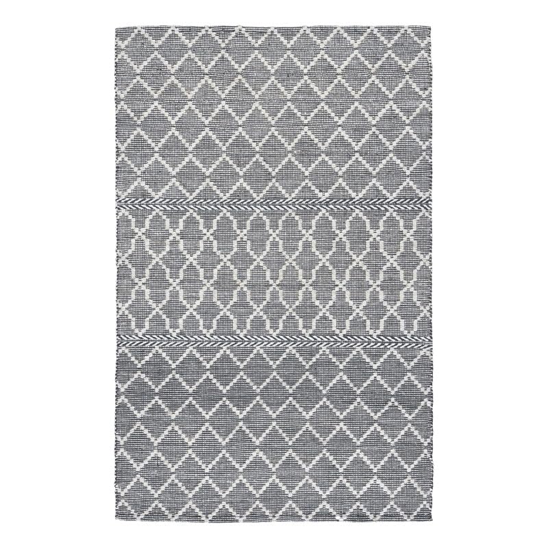 Kosas Home Sonora 96 x 120 Lattice Polyester Fabric Accent Rug in Gray/Ivory