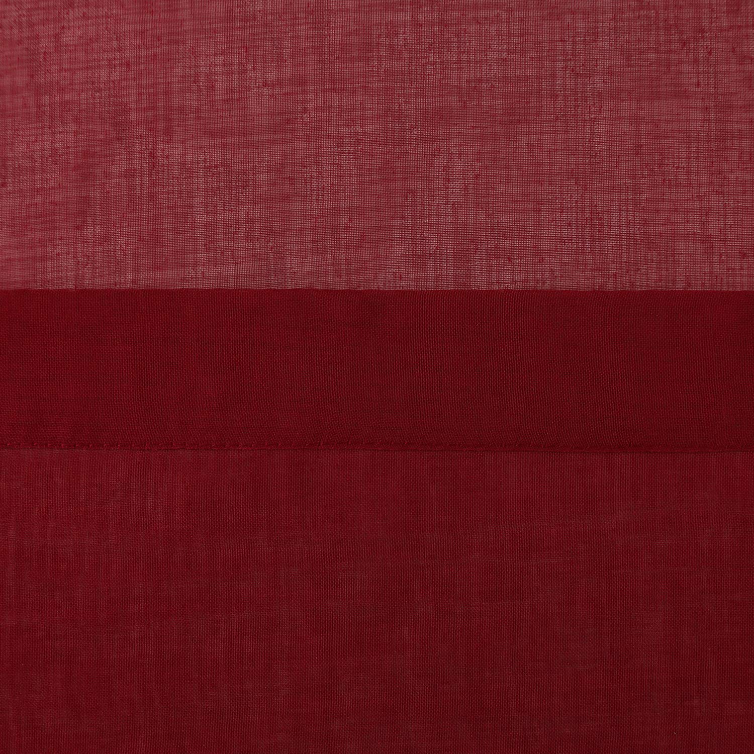 Dwcn Burgundy Sheer Curtains, Faux Linen Grommet Window Curtain Voile Sheer Drapes For Living Room Bedroom Thanksgiving Day & Ch