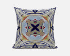 HomeRoots Muted Green Orange 20â€ Navy Sage Geo Tribal Suede Throw Pillow
