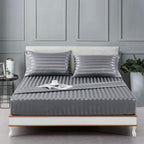 Lanest Housing Satin-Silk Sheets Full Size Bed Set, Dark Grey Soft Cooling Deep Pocket Sheets, Hypoallergenic, Wrinkle And Fade