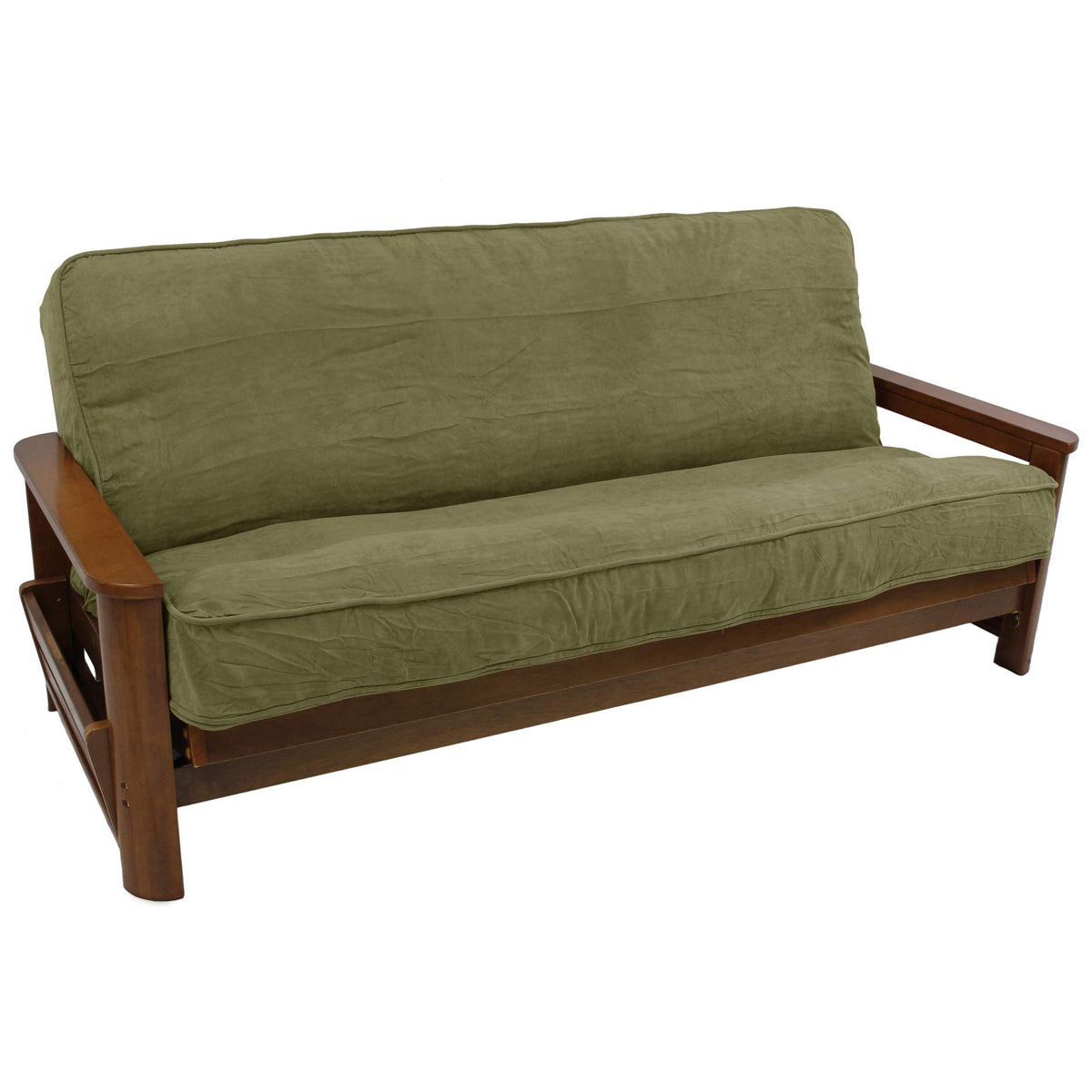 Blazing Needles Solid Microsuede Double Corded 8&quot; to 9&quot; Futon Cover, Full, Sage Green