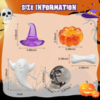 Lyfjxx Halloween Vase Filler, Mini Acrylic Pumpkin Ghost Skull Skeleton Witch Hats For Halloween Party Centerpieces Table Scatte