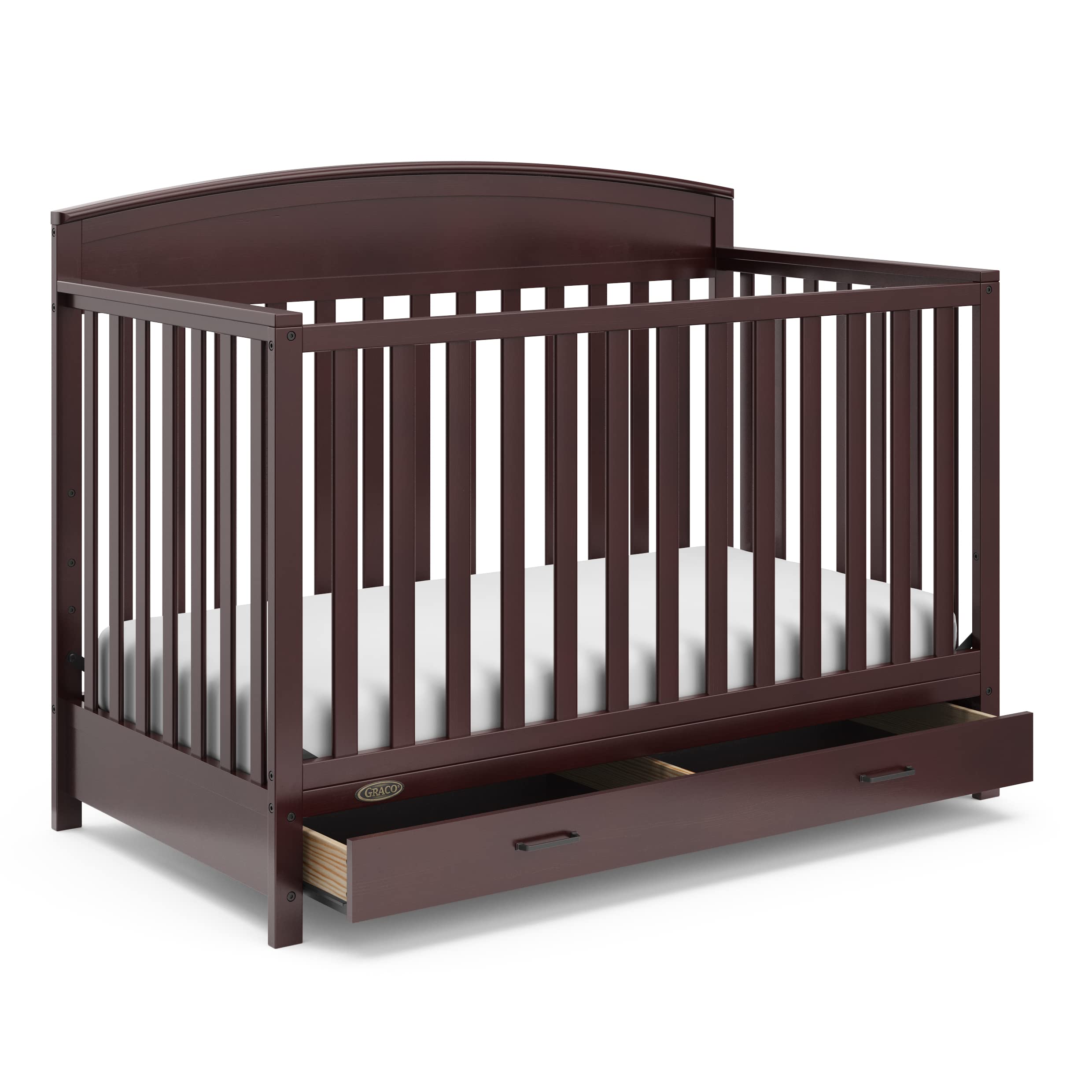 Graco Benton 5-in-1 Convertible Crib with Drawer (Espresso) - Converts from Baby Crib to Toddler Bed, Daybed and Full-Size Bed, 