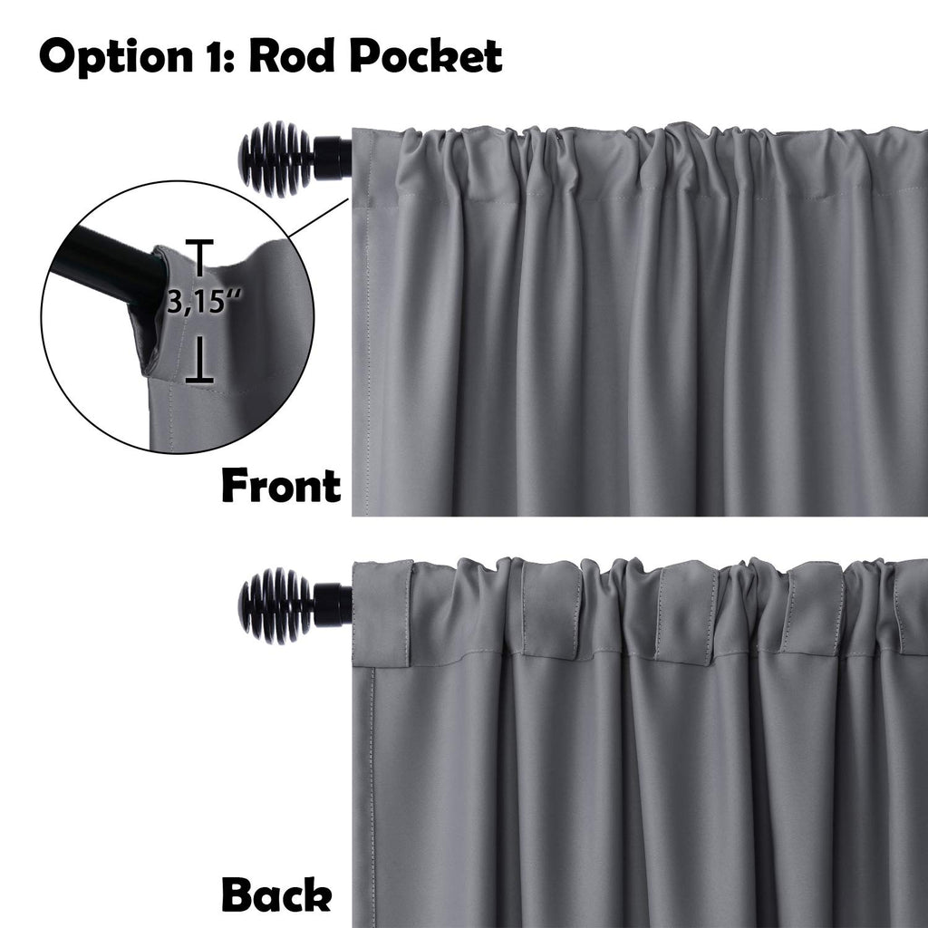 Dwcn Patio Sliding Door Curtains - Extra Wide Curtains For Glass Door, Room Divider Blackout Thermal Curtain Panel With Back Tab
