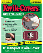 Collegiate Kwik-Covers Rectangle Plastic Table Covers, Bundle Of 2 (Florida State University, 8')