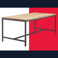 Tommy Hilfiger Robson 75 Industrial Farmhouse Dining Table, Living Room Accent Kitchen Table, Solid Wood Tabletop, Sturdy Metal 