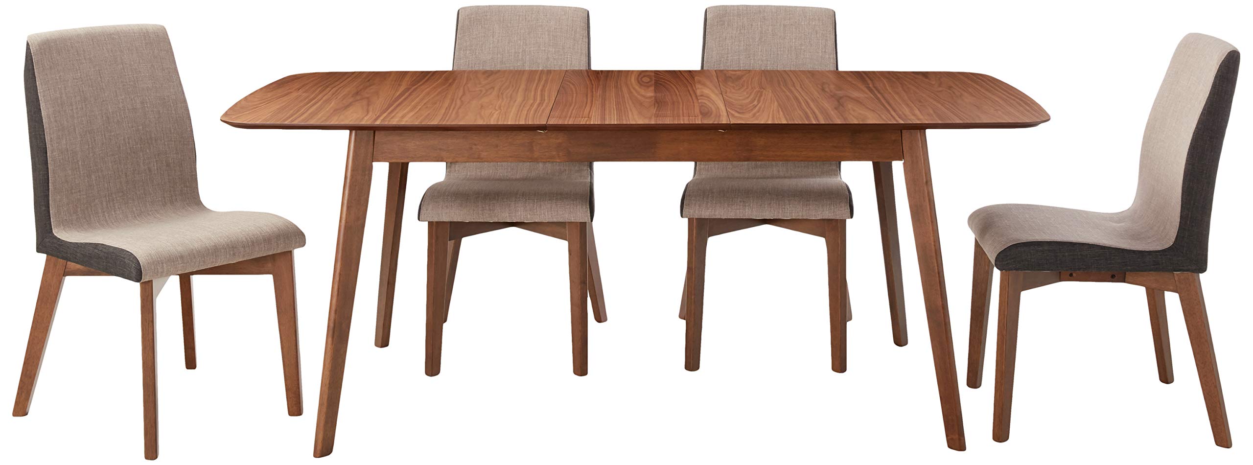 Coaster Furniture Redbridge 5-Piece Dining Set With Butterfly Leaf Extension Table Natural Walnut And Grey 106591-S5