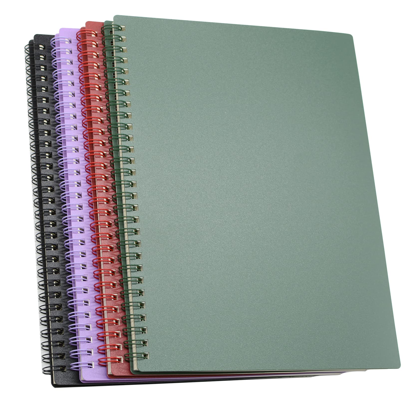 Yansanido Spiral Notebook, 4 Pcs 10 Inch X 7.4 Inch B5 Thick Plastic Hardcover 7Mm College Ruled 4 Color 80 Sheets -160 Pages Jo