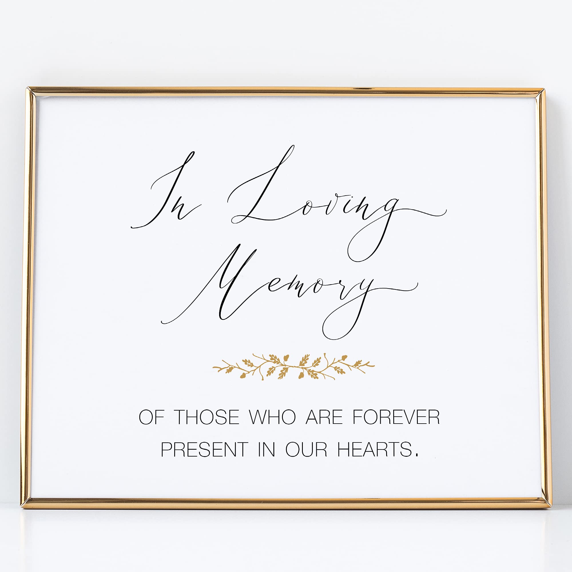 2 City Geese In Loving Memory Wedding Sign | (1) 8x10 Pearl White with Gold Print on Pearlescent Thick Cardstock Paper of Loved 