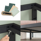 Zinus Mia Metal Platform Bed Frame, Wood Slat Support, No Box Spring Needed, Easy Assembly, Black, Twin