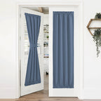 Nicetown Sidelight Curtain Panel - Blackout Solid Door Curtain With Top And Bottom Rod Pocket For Patio Door, 36 Inches Wide X 72 Inches Long, Stone Blue, 1 Pack