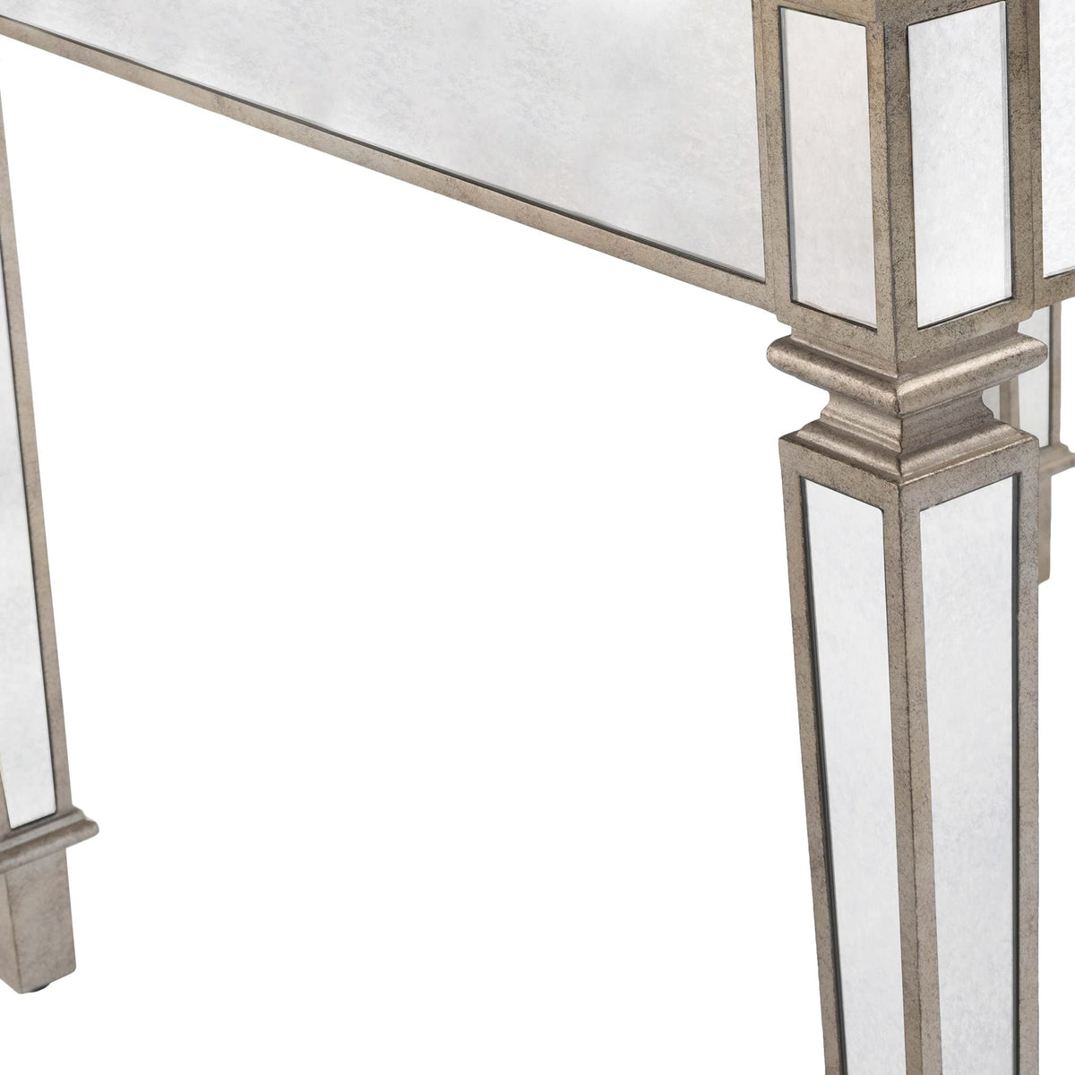 HomeRoots Silver Birch Wood Solids Celeste Mirrored Game Table