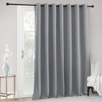 Ryb Home Blackout Curtains For Bedroom - Thermal Insulated Energy Efficiency Window Curtains For Living Room Office Dining Room Divider Outdoor Indoor Decor, W 100 X L 84, 1 Panel, Silver Grey