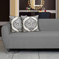 Ode & Cleo Cotton Cushion Covers 18 Inch X 18 Inch With Zip Closure, Paisley Print At The Front Panel, With Contrast Piping, Pil